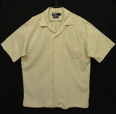 90'S RALPH LAUREN "CALDWELL" シルク/コットン 半袖 オープンカラーシャツ オフホワイト (VINTAGE) 「S