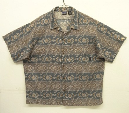 90'S PATAGONIA コットン 半袖 オープンカラーシャツ 総柄 (VINTAGE) 「S/S Shirt」入荷しました。
