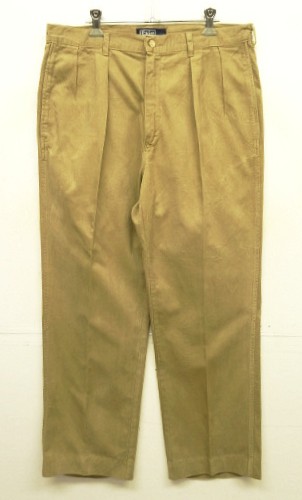 90'S RALPH LAUREN ツープリーツ モールスキンパンツ 42TALONジップ タン USA製 (VINTAGE) 「Bottoms」入荷しました。
