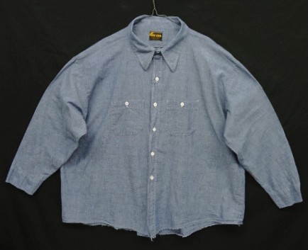 70'S WASHINGTON DEE CEE コットン100% 長袖 シャンブレーシャツ ブルー USA製 (VINTAGE) 「L/S Shirt」入荷しました。