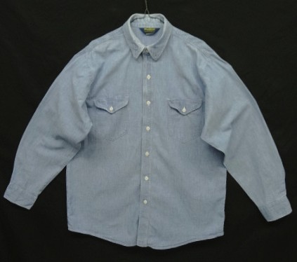 80'S OSH KOSH B'GOSH 三角タグ コットン100% 長袖 シャンブレーシャツ ブルー (VINTAGE) 「L/S Shirt」入荷しました。