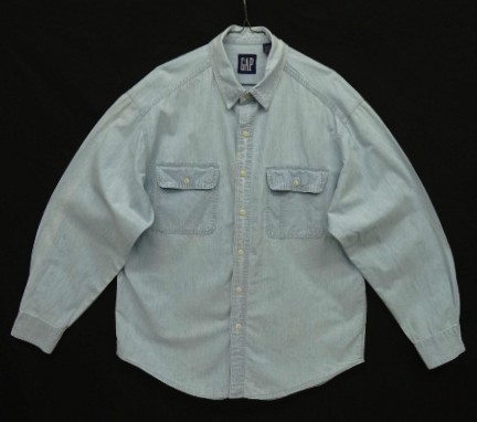 90'S GAP 旧タグ 長袖 シャンブレーシャツ ブルー (VINTAGE) 「L/S Shirt」入荷しました。