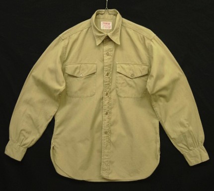50'S CREIGHTON "USMC" マチ付き 長袖 ポプリンシャツ ベージュ (VINTAGE) 「L/S Shirt」入荷しました。