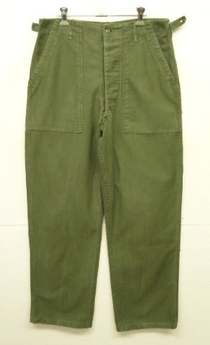 60'S アメリカ軍 US ARMY "OG107" 初期モデル コットンサテン 平ボタン ベイカーパンツ (VINTAGE) 「Bottoms」入荷しました。