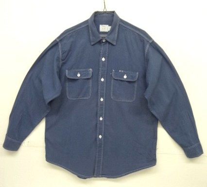 70'S BIG MAC コットン100% ワークシャツ ネイビー USA製 (VINTAGE) 「L/S Shirt」入荷しました。