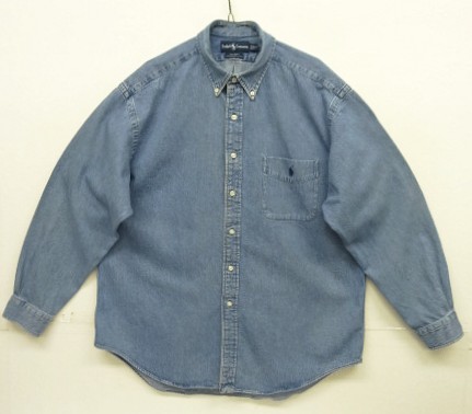 90'S RALPH LAUREN "BIG SHIRT" デニム 長袖 BDシャツ インディゴ (VINTAGE) 「L/S Shirt」入荷しました。