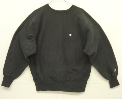 90'S CHAMPION 刺繍タグ リバースウィーブ 無地 ブラック USA製 (VINTAGE) 「Sweat Shirt」入荷しました。