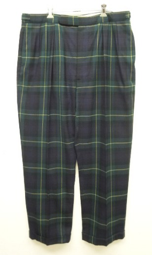 90'S RALPH LAUREN ツープリーツ ウール セレモニーパンツ チェック柄 USA製 (VINTAGE) 「Bottoms」入荷しました。