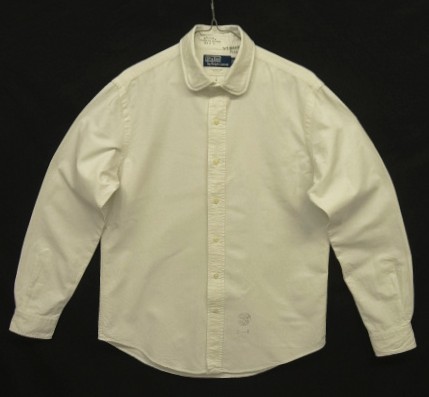 90'S RALPH LAUREN "BLEECKER CLUB" ラウンドカラー 長袖 オックスフォードシャツ ホワイト (VINTAGE) 「L/S Shirt」入荷しました。