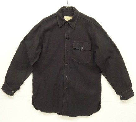 40'S アメリカ軍 US NAVY 片側フラップ付きポケット イカリボタン ウール CPOシャツ ダークネイビー (VINTAGE) 「L/S Shirt」入荷しました。