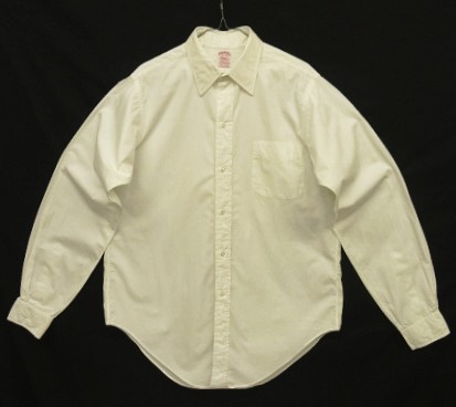 70'S BROOKS BROTHERS "MAKERS" 6ボタン ポプリン レギュラーカラーシャツ ホワイト USA製 (VINTAGE) 「L/S Shirt」入荷しました。