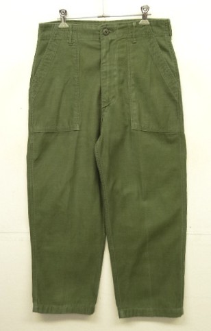 70'S アメリカ軍 US ARMY "OG107" コットンサテン ベイカーパンツ W32L29 RAPIDブラスジップ (VINTAGE) 「Bottoms」入荷しました。