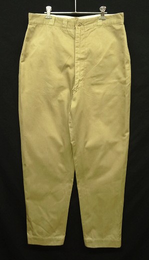 60'S アメリカ軍 US ARMY コットン100% チノパンツ W38L33 RAPID製アルミジップ (VINTAGE) 「Bottoms」入荷しました。