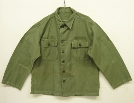 50'S アメリカ軍 US ARMY "1st MODEL" OG107 コットンサテン ユーティリティシャツ (VINTAGE) 「L/S Shirt」入荷しました。