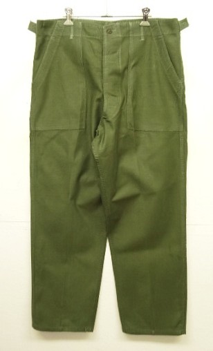 60'S アメリカ軍 US ARMY "OG107" 初期モデル コットンサテン 平ボタン ベイカーパンツ LARGE (VINTAGE) 「Bottoms」入荷しました。