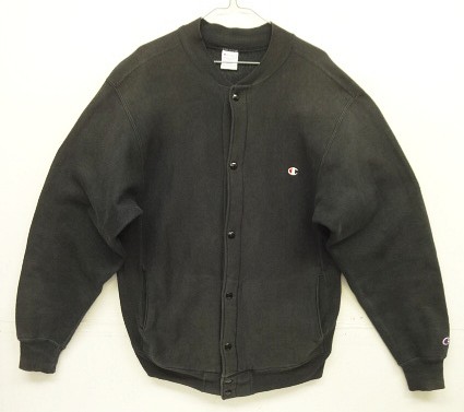 90'S CHAMPION 刺繍タグ リバースウィーブ スナップボタン カーディガン ブラック USA製 (VINTAGE) 「Sweat Shirt」入荷しました。