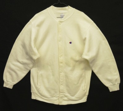 90'S CHAMPION 刺繍タグ リバースウィーブ スナップボタン カーディガン ホワイト USA製 (VINTAGE) 「Sweat Shirt」入荷しました。