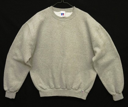 90'S RUSSELL ATHLETIC 前Vガゼット付き クルーネック スウェットシャツ ヘザーグレー メキシコ製 (VINTAGE) 「Sweat Shirt」入荷しました。