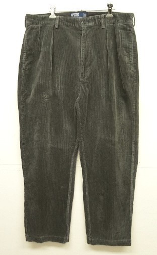 90'S RALPH LAUREN "ANDREW PANT" ツープリーツ 太畝 コーデュロイパンツ チャコール (VINTAGE) 「Bottoms」入荷しました。