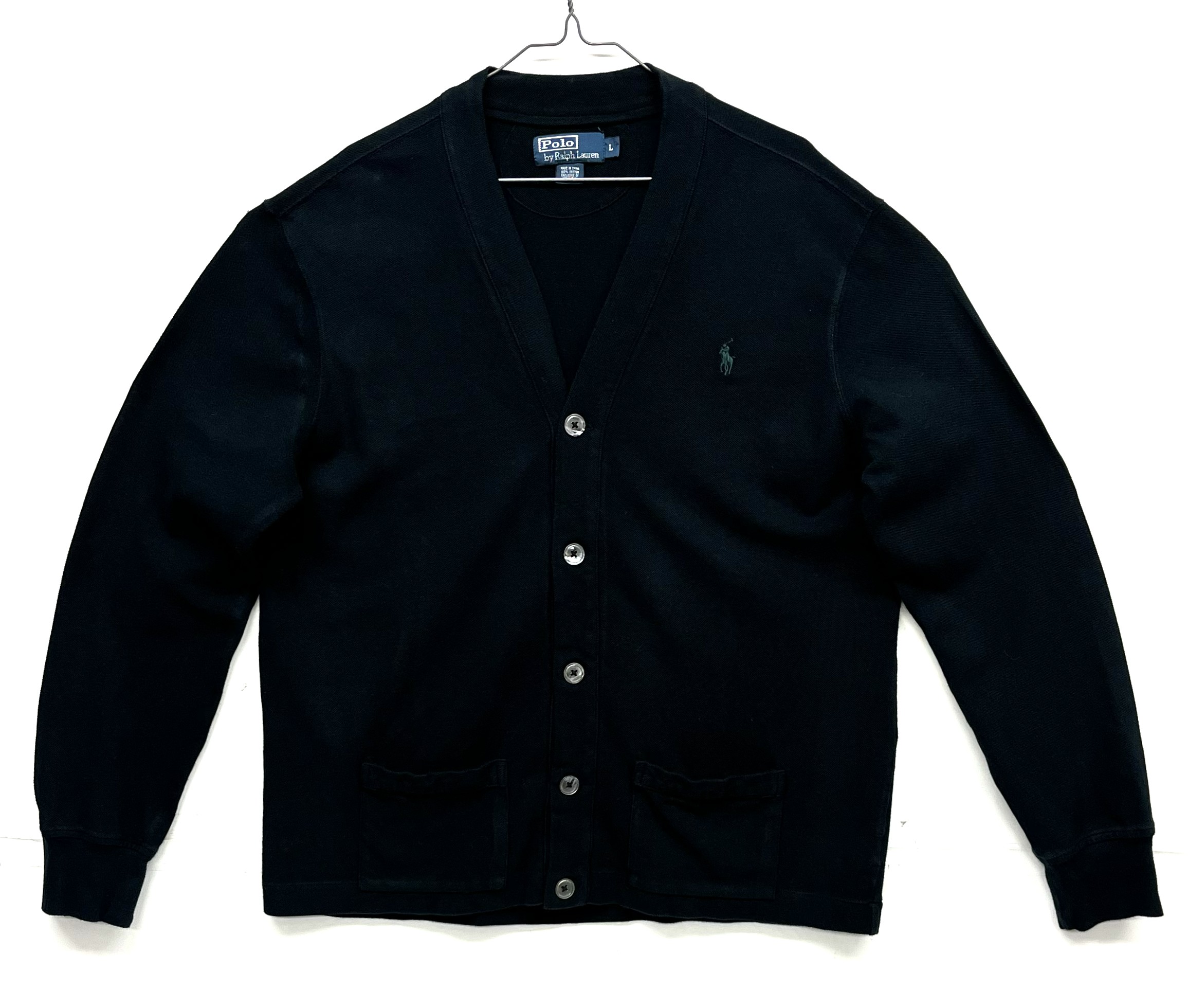 90'S RALPH LAUREN コットン カーディガン ブラック (VINTAGE) 「Knit」入荷しました。