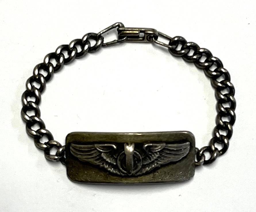 40'S アメリカ軍 US ARMY AIR FORCE パイロットウイング スターリングシルバー ミリタリー IDプレート チェーンブレスレット シルバー (VINTAGE) 「Accessorie」入荷しました。