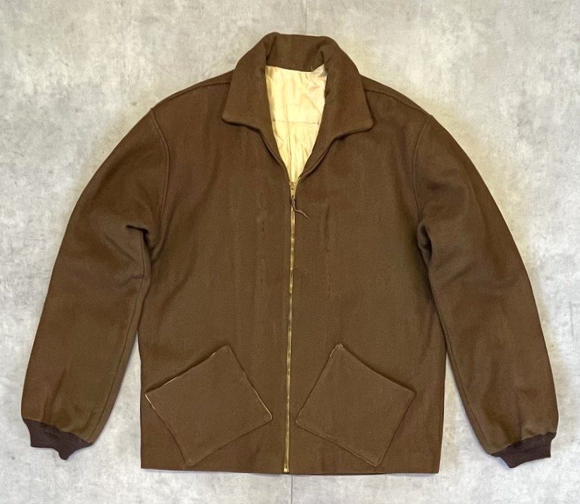 60'S UNKNOWN オープンカラー ハの字ポケット ウール スポーツジャケット TALONジップ ブラウン (VINTAGE) 「Jacket」入荷しました。