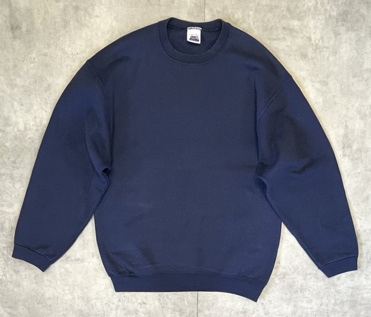 90'S BVD クルーネック スウェットシャツ ネイビー USA製 (VINTAGE) 「Sweat Shirt」入荷しました。