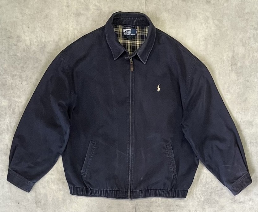 90'S RALPH LAUREN チンスト付き ドリズラージャケット ネイビー (VINTAGE) 「Jacket」入荷しました。