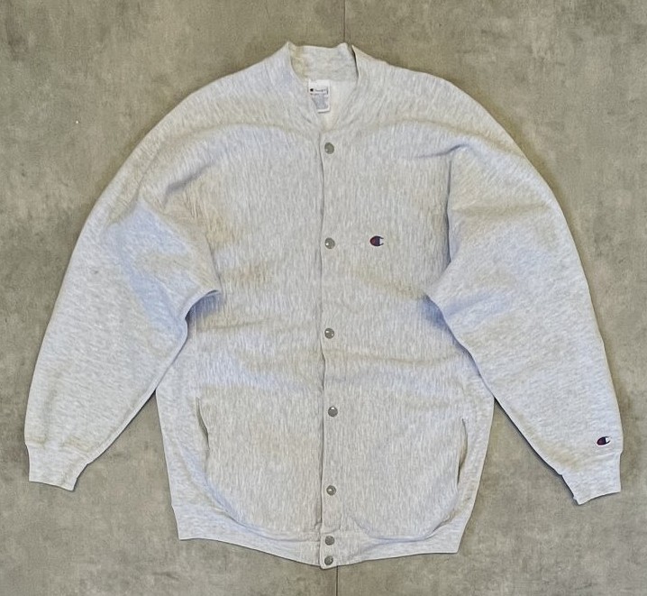 90'S CHAMPION 刺繍タグ リバースウィーブ スナップボタン カーディガン グレー USA製 (VINTAGE) 「Sweat Shirt」入荷しました。