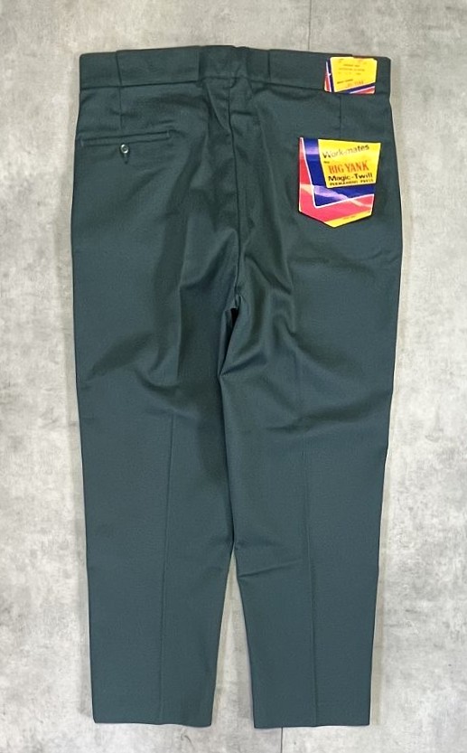 70'S BIG YANK "MAGIC-TWILL" ワークパンツ グリーン 42TALONジップ USA製 (DEADSTOCK) 「Bottoms」入荷しました。