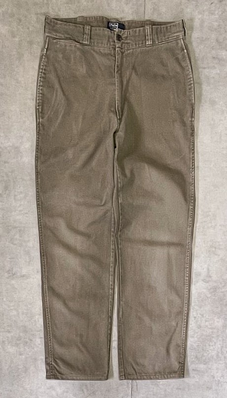 90'S RALPH LAUREN ノープリーツ チノパンツ カーキ 42TALONジップ USA製 (VINTAGE) 「Bottoms」入荷しました。