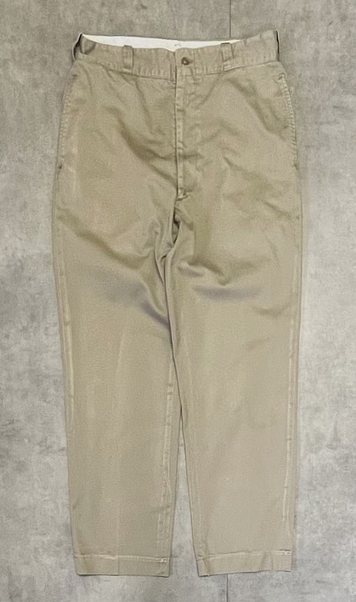 60'S アメリカ軍 US ARMY コットン100% チノパンツ TALONアルミジップ (VINTAGE) 「Bottoms」入荷しました。
