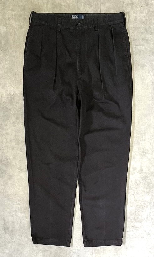 90'S RALPH LAUREN "ANDREW PANT" ツープリーツ チノパンツ ブラック (VINTAGE) 「Bottoms」入荷しました。