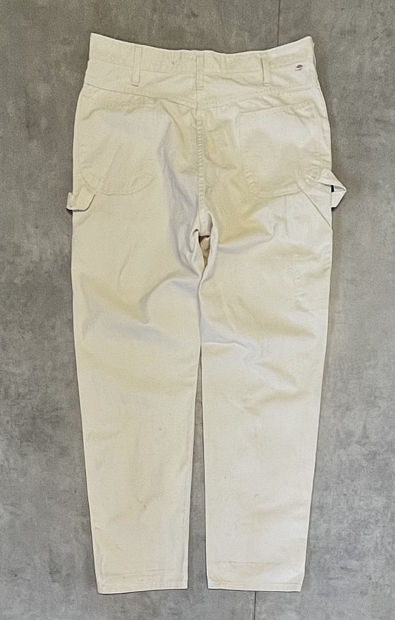 80'S DICKIES チビタグ ペインターパンツ 42TALONジップ オフホワイト W38L32 USA製 (VINTAGE) 「Bottoms」入荷しました。