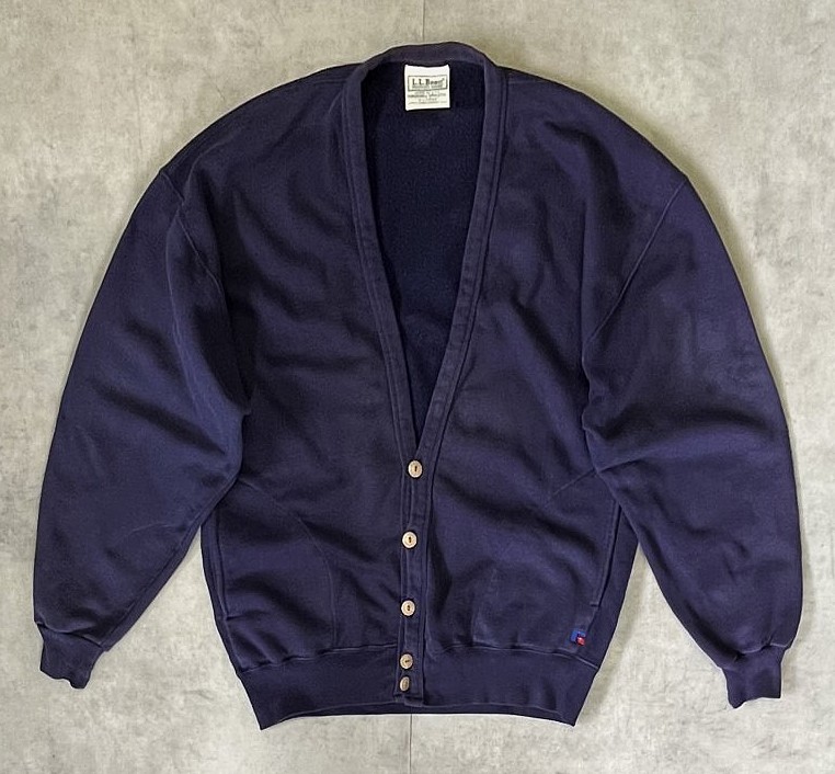 80'S LL Bean by RUSSELL ATHLETIC スウェットカーディガン ナス紺 USA製 (VINTAGE) 「Sweat Shirt」入荷しました。
