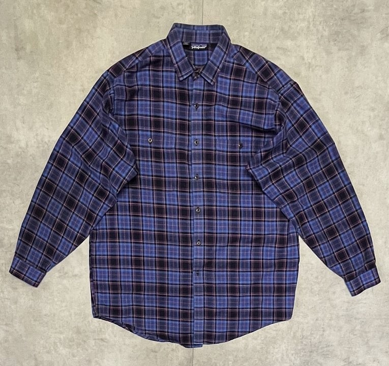 90'S PATAGONIA 旧タグ コットン 長袖シャツ チェック柄 ポルトガル製 (VINTAGE) 「L/S Shirt」入荷しました。