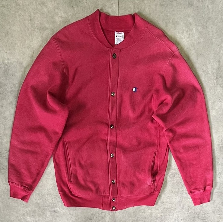 90'S CHAMPION 刺繍タグ リバースウィーブ スナップボタン カーディガン フェードレッド USA製 (VINTAGE) 「Sweat Shirt」入荷しました。