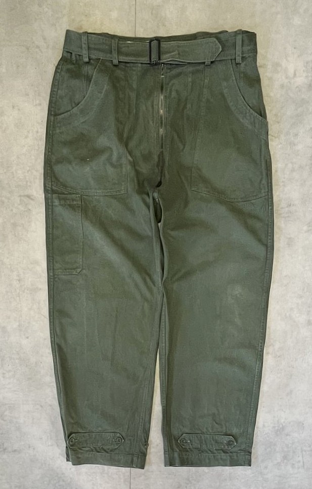 50'S フランス軍 ベルト付き メカニックワークパンツ ECLAIRダブルジップ (VINTAGE) 「Bottoms」入荷しました。