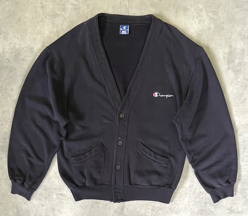 90'S CHAMPION 青タグ スウェット カーディガン フェードブラック USA製 (VINTAGE) 「Sweat Shirt」入荷しました。