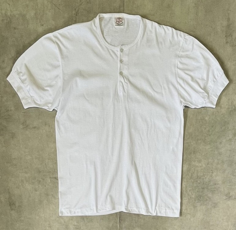 RACE BRAND 袖リブ付き シングルステッチ ヘンリーネック Tシャツ ホワイト (VINTAGE) 「T-Shirt」入荷しました。