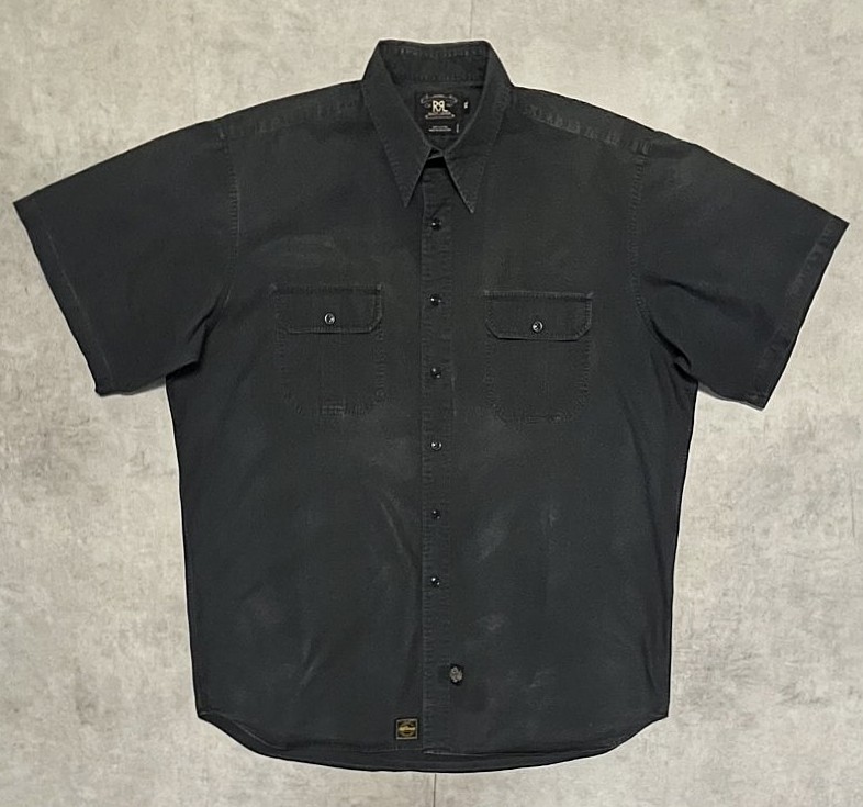90'S RRL 三ツ星タグ ポプリン 半袖 ワークシャツ ブラック (VINTAGE) 「S/S Shirt」入荷しました。