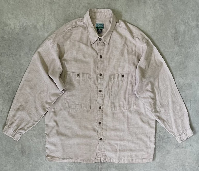 90'S PATAGONIA "ヤシの木タグ" マチ付きポケット 長袖 シャツ ベージュ (VINTAGE) 「L/S Shirt」入荷しました。