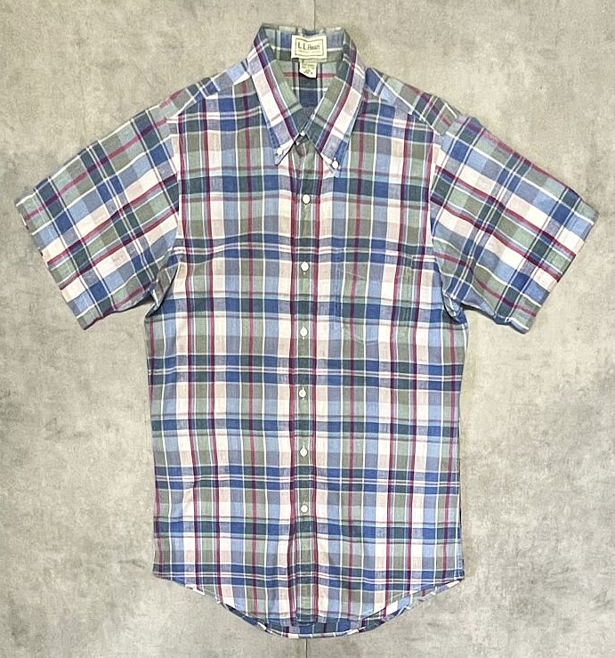 70'S LL Bean TMタグ コットン 半袖 マドラスチェック BDシャツ インド製 (VINTAGE) 「S/S Shirt」入荷しました。