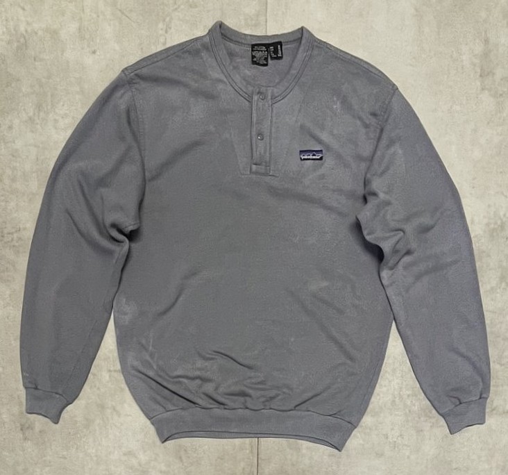80'S PATAGONIA 旧タグ スナップボタン ヘンリーネック スウェットシャツ グレー (VINTAGE) 「Sweat Shirt」入荷しました。