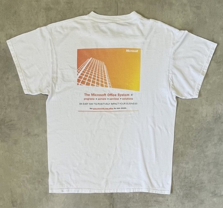 90'S MICROSOFT OFFICE 両面プリント 半袖 Tシャツ ホワイト (VINTAGE) 「T-Shirt」入荷しました。