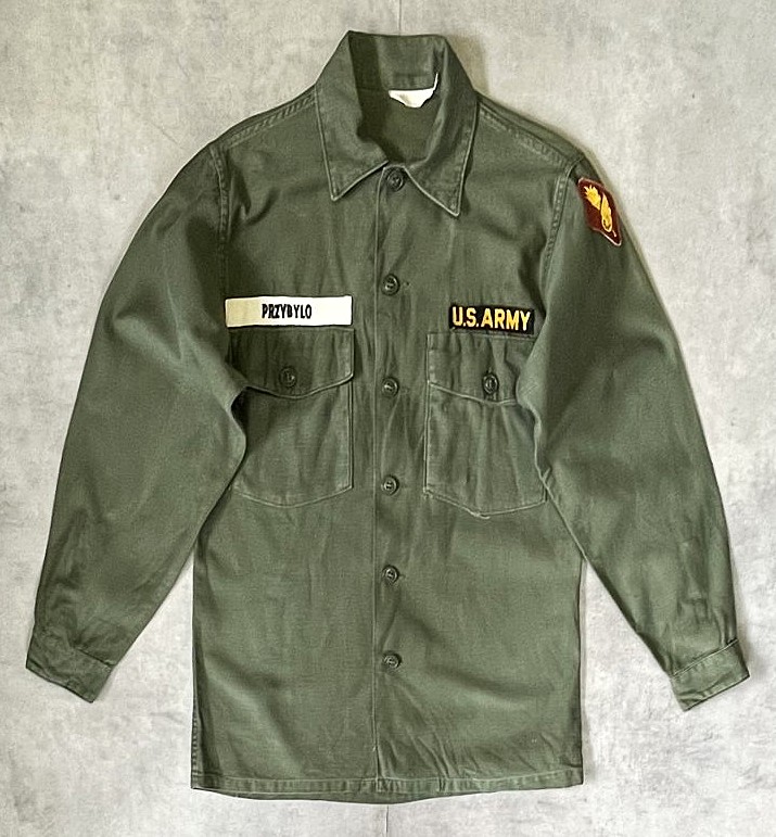 60'S アメリカ軍 US ARMY OG107 コットンサテン ユーティリティシャツ (VINTAGE) 「L/S Shirt」入荷しました。