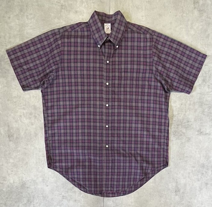 80'S BROOKS BROTHERS "MAKERS" 6ボタン ポプリン 半袖 BDシャツ チェック柄 USA製 (VINTAGE)「S/S Shirt」入荷しました。