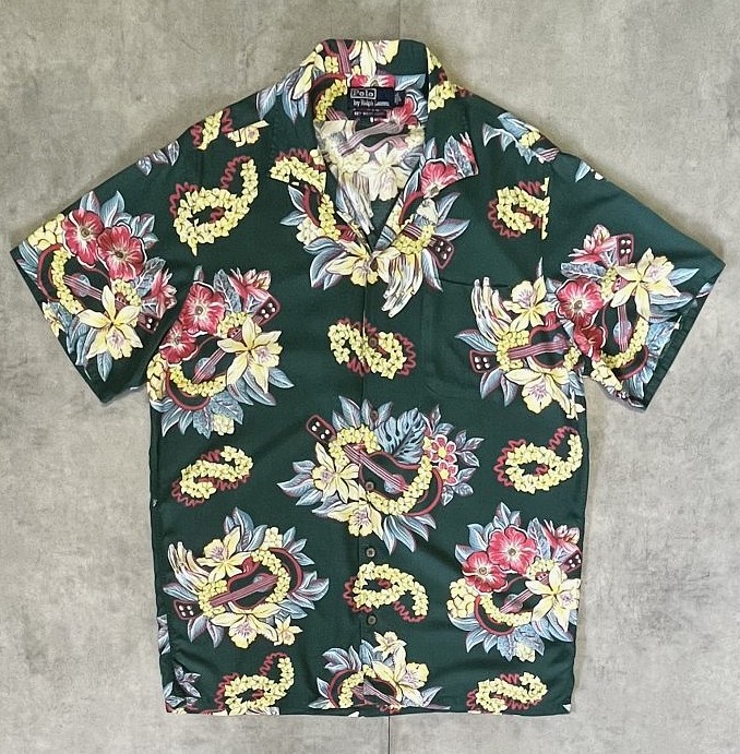 90'S RALPH LAUREN "KEY WEST CAMP" ビスコース 半袖 オープンカラーシャツ 総柄 (VINTAGE)「S/S Shirt」入荷しました。