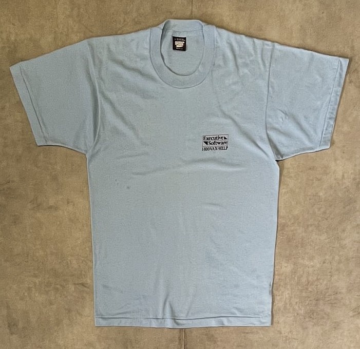 90'S EXECUTIVE SOFTWARE 両面プリント シングルステッチ 半袖 Tシャツ サックスブルー USA製 (VINTAGE)「T-Shirt」入荷しました。