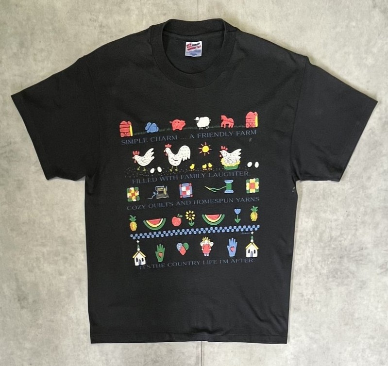 90'S FARM シングルステッチ 半袖 Tシャツ ブラック USA製 (VINTAGE)「T-Shirt」入荷しました。